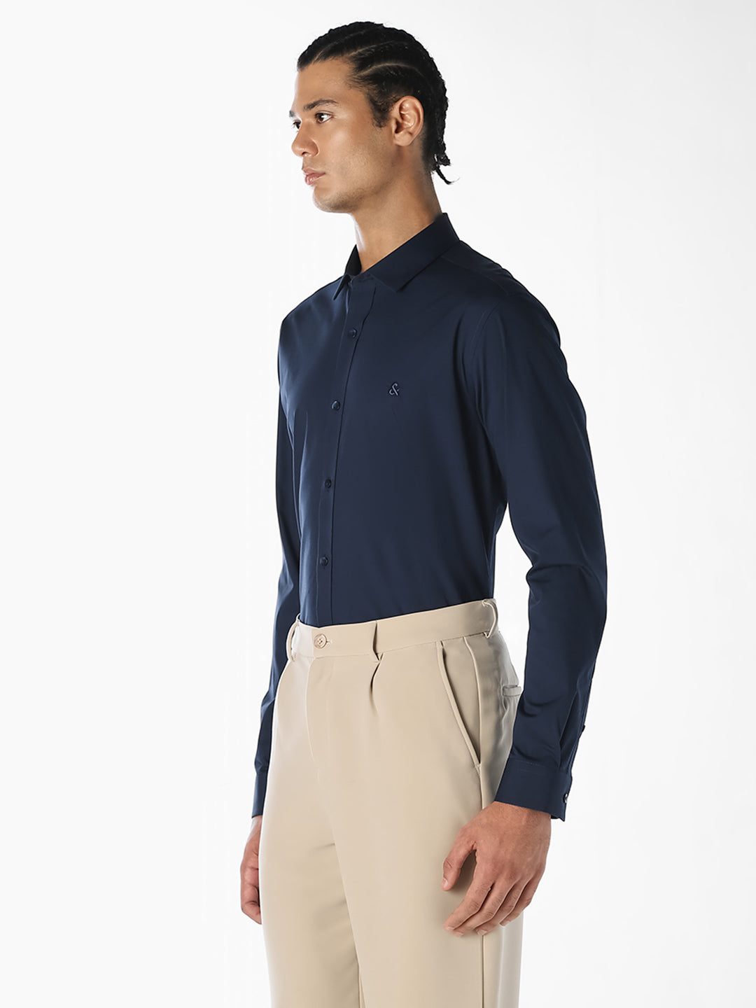 Navy Blue Formal Full Sleeves Shirt