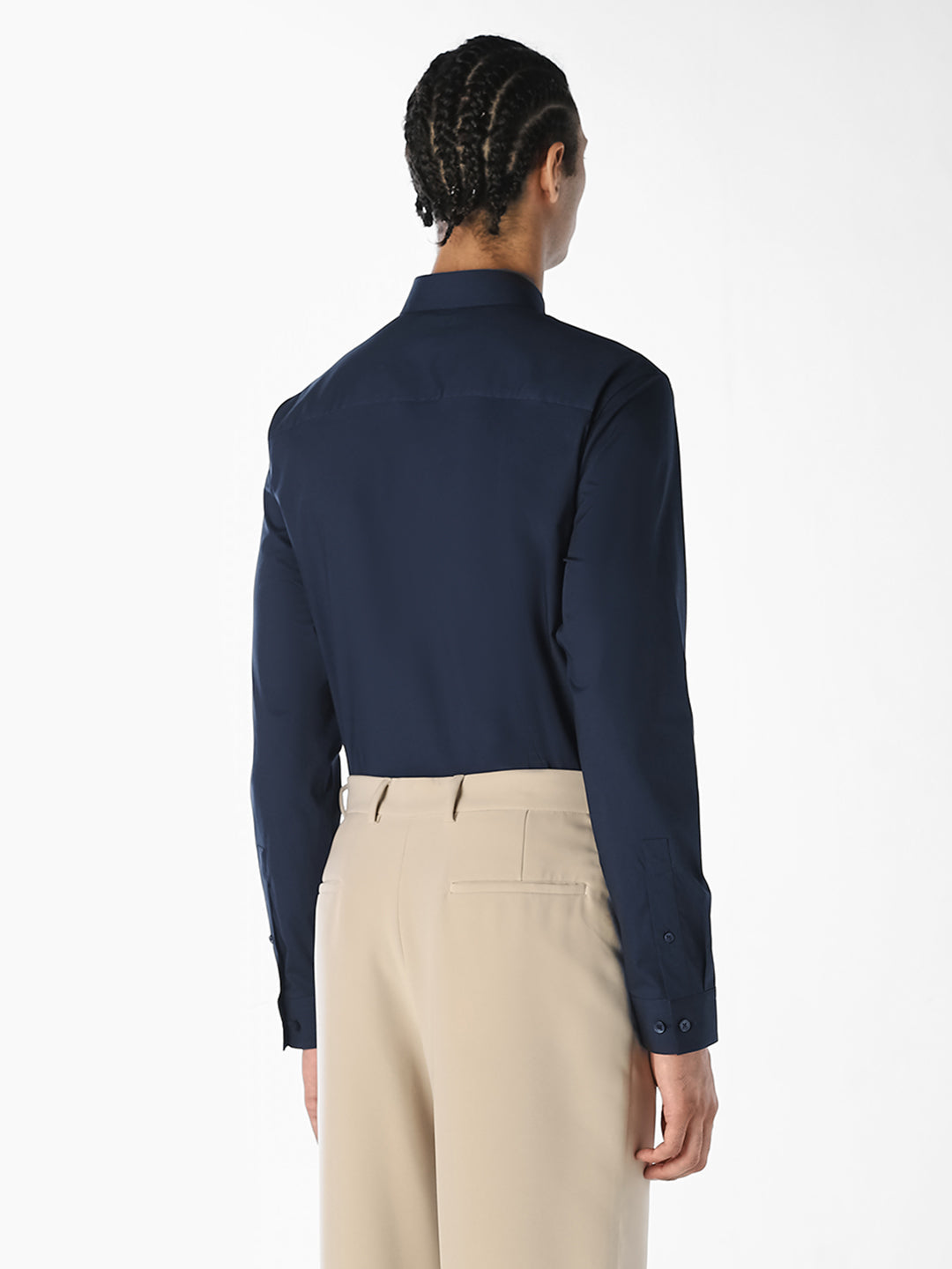 Navy Blue Formal Full Sleeves Shirt