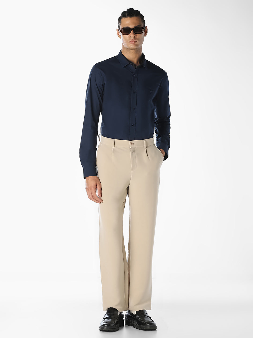 Navy Blue Formal Full Sleeves Shirt