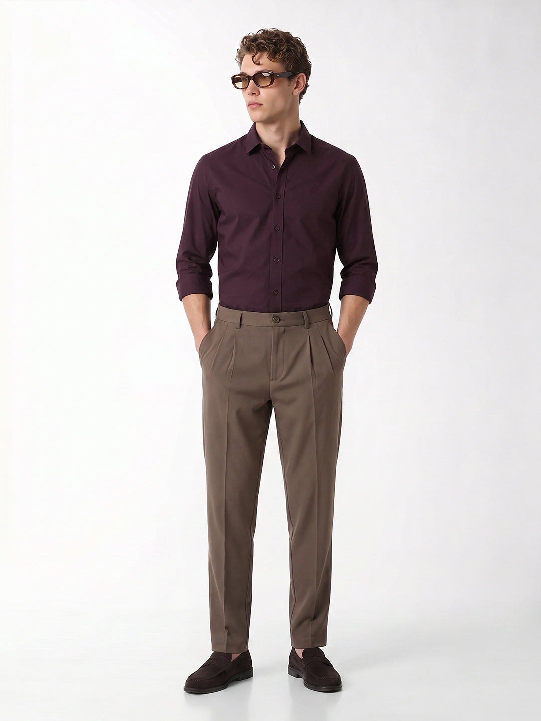 Maroon Slim Fit Formal Shirt