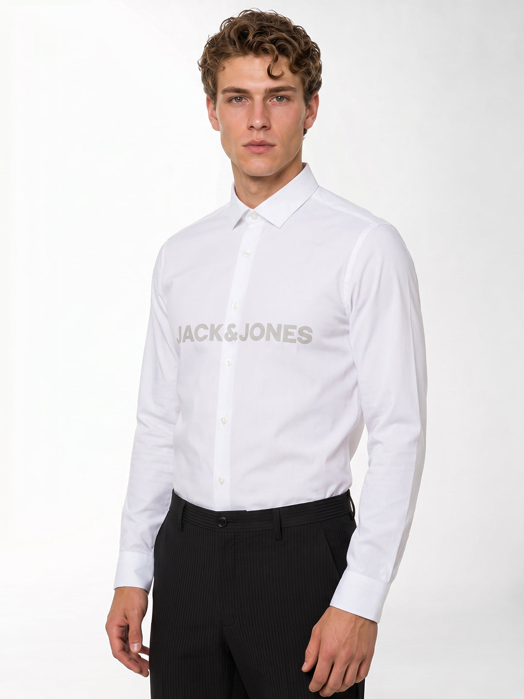 White Printed Cotton Shirt