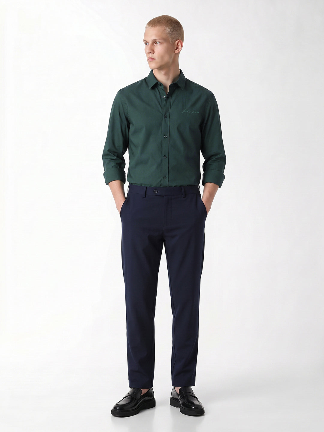 Slim Fit Dark Green Shirt