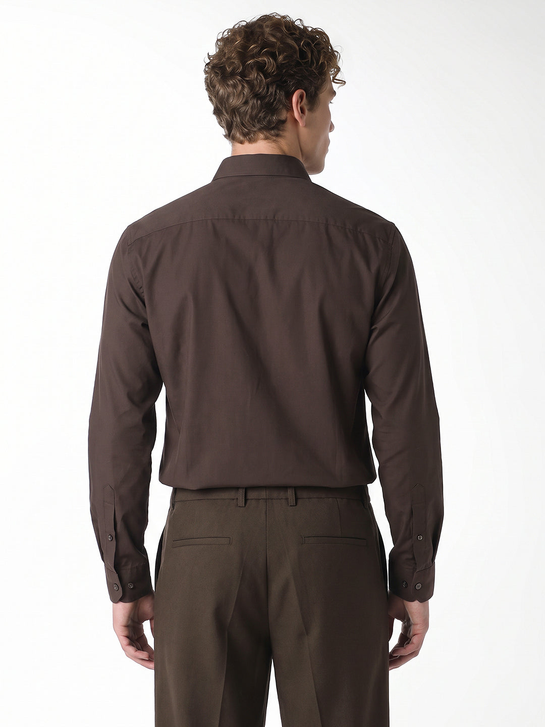 Dark Brown Embroidered Shirt