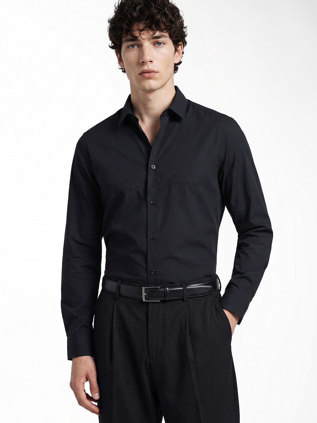Black Embroidered Shirt