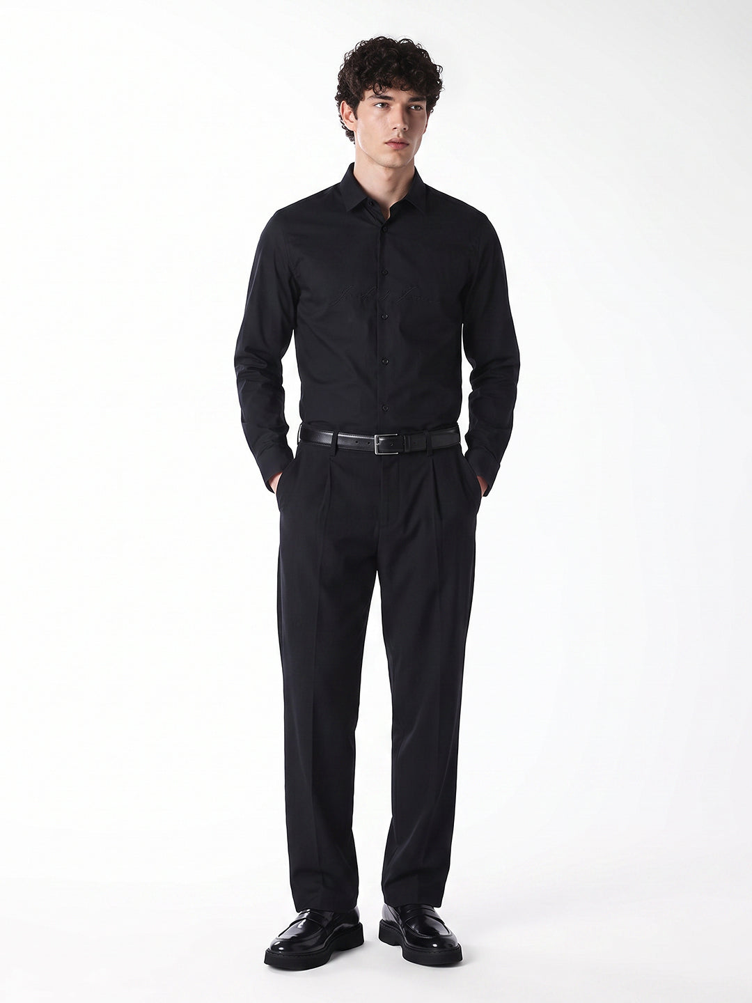 Black Embroidered Shirt