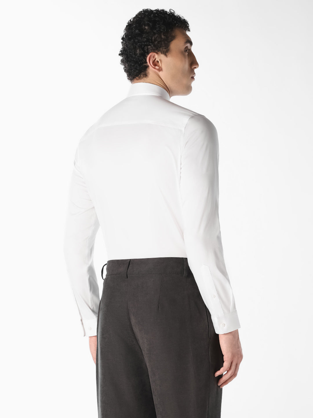 White Logo Print Cotton Shirt