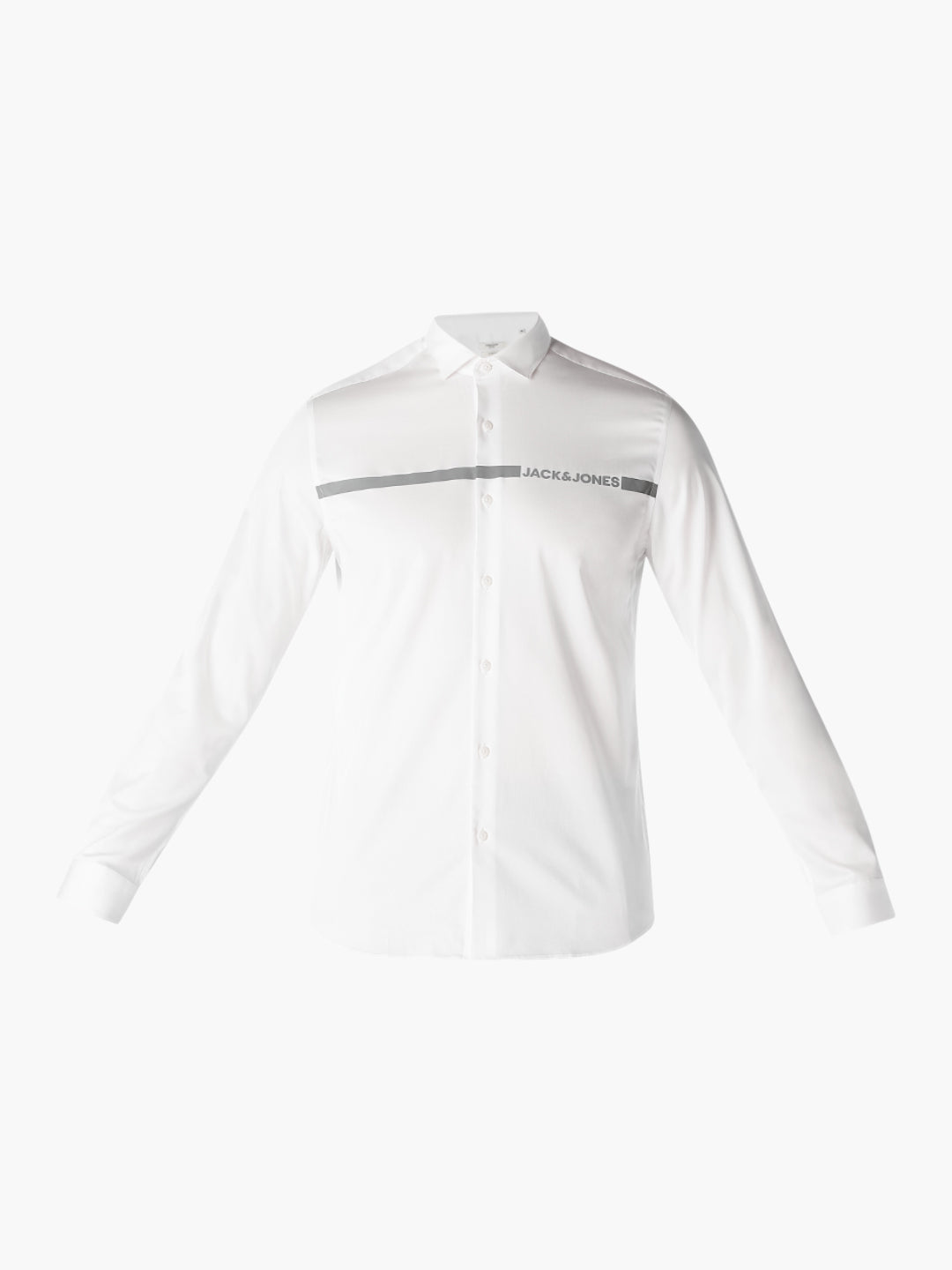 White Logo Print Cotton Shirt