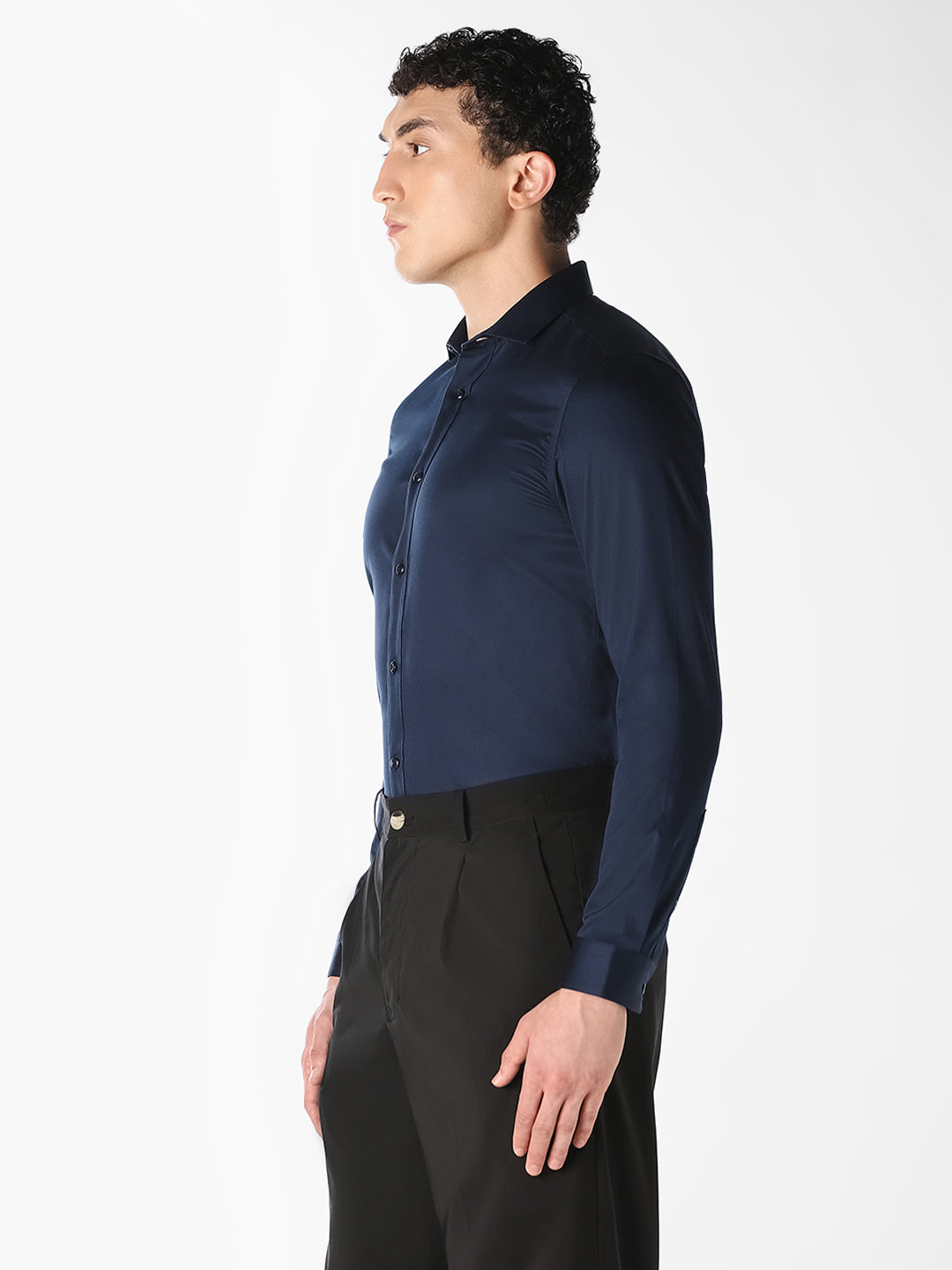 Navy Cotton Formal Shirt
