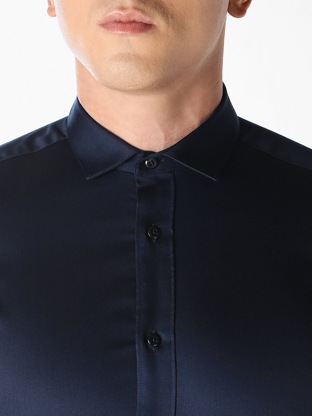 Navy Cotton Formal Shirt