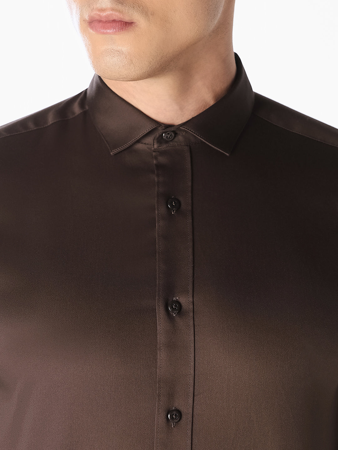 Brown Cotton Formal Shirt