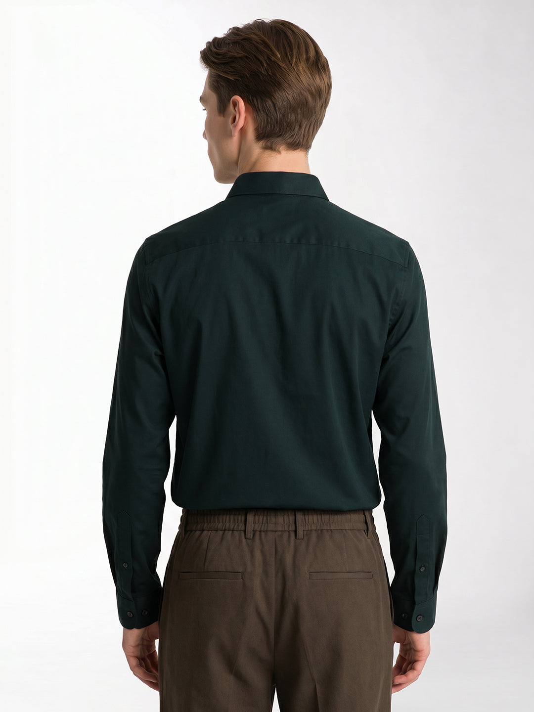 Dark Green Logo Print Shirt