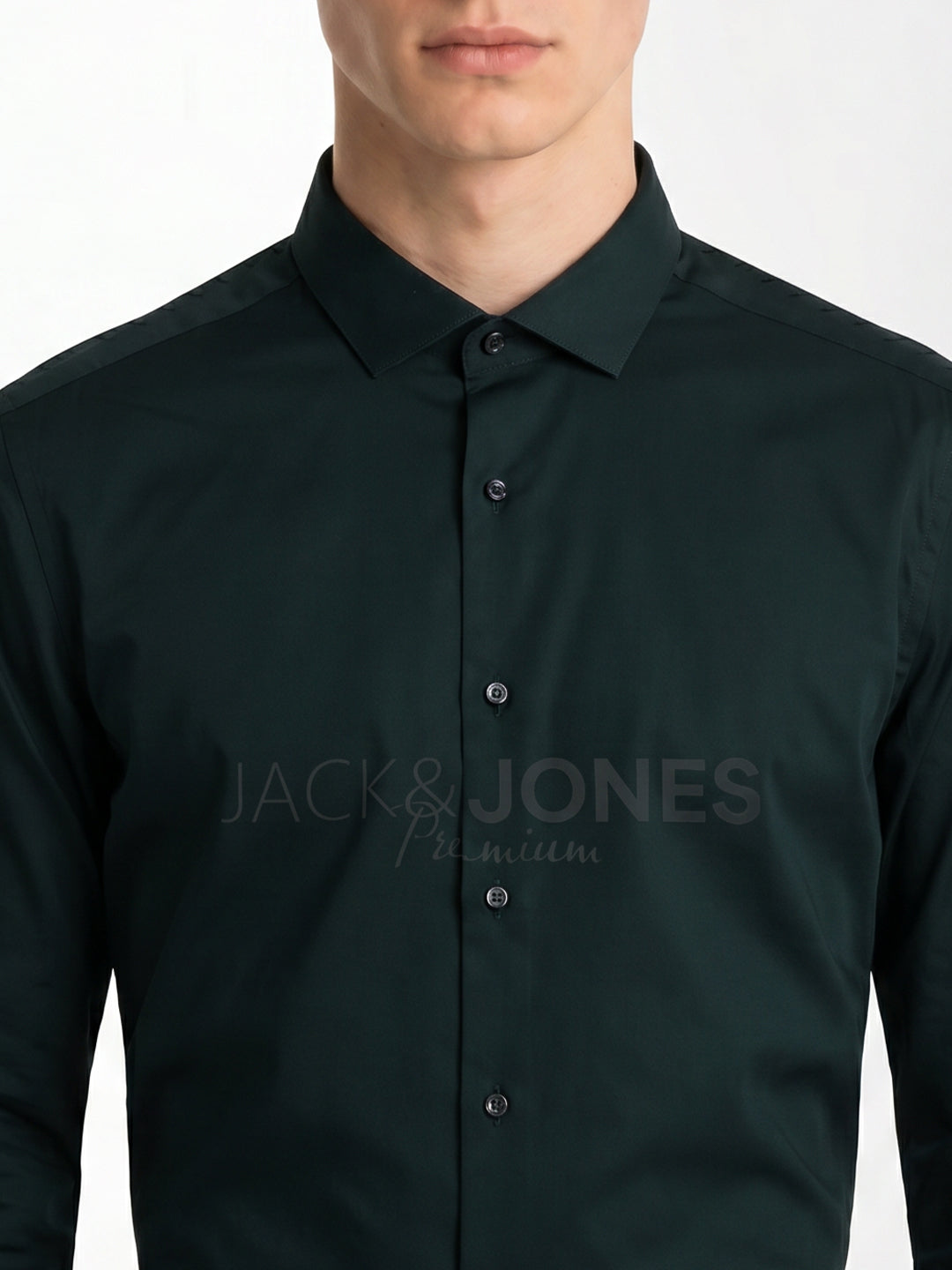 Dark Green Logo Print Shirt