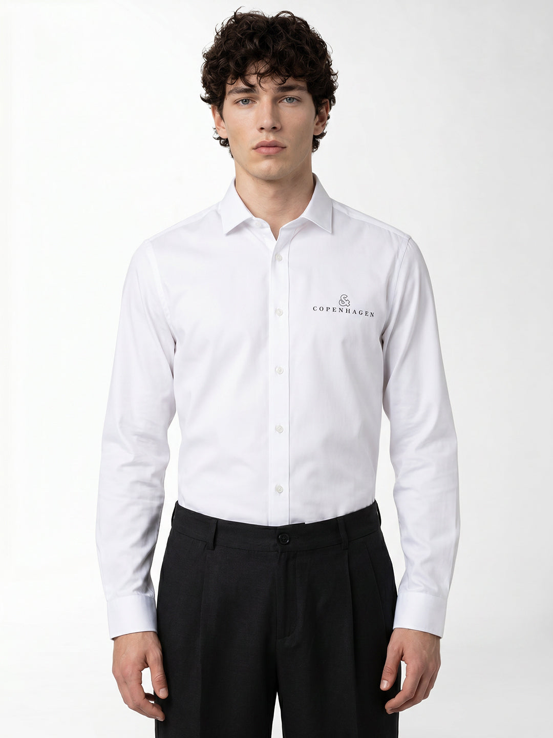 White Logo Print Shirt