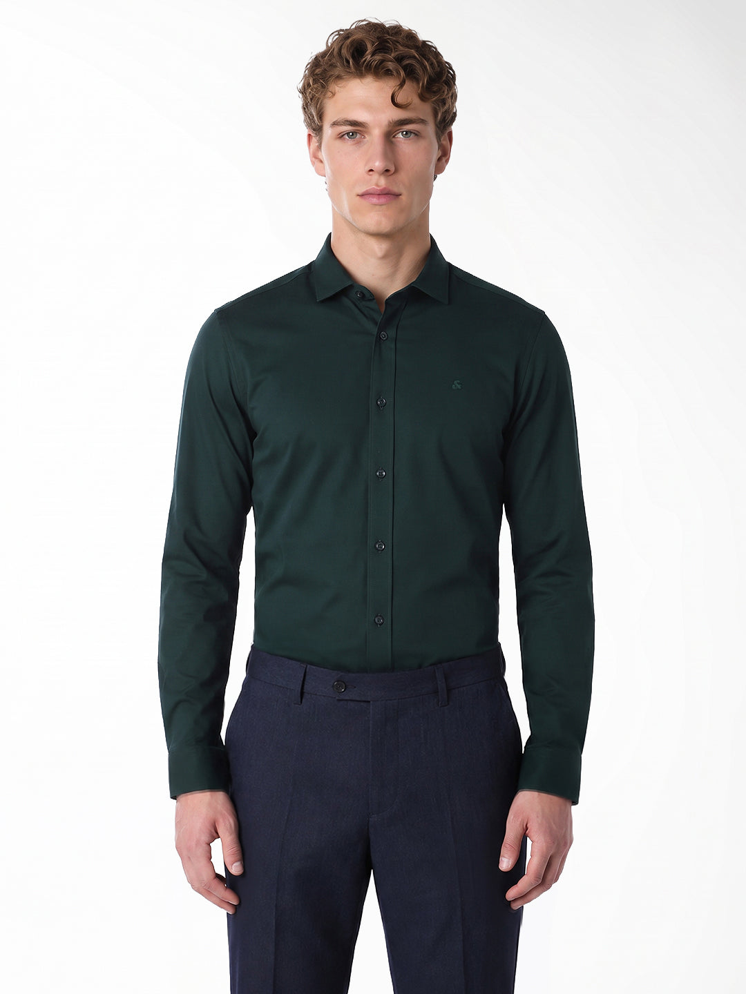Dark Green embroidered logo Shirt
