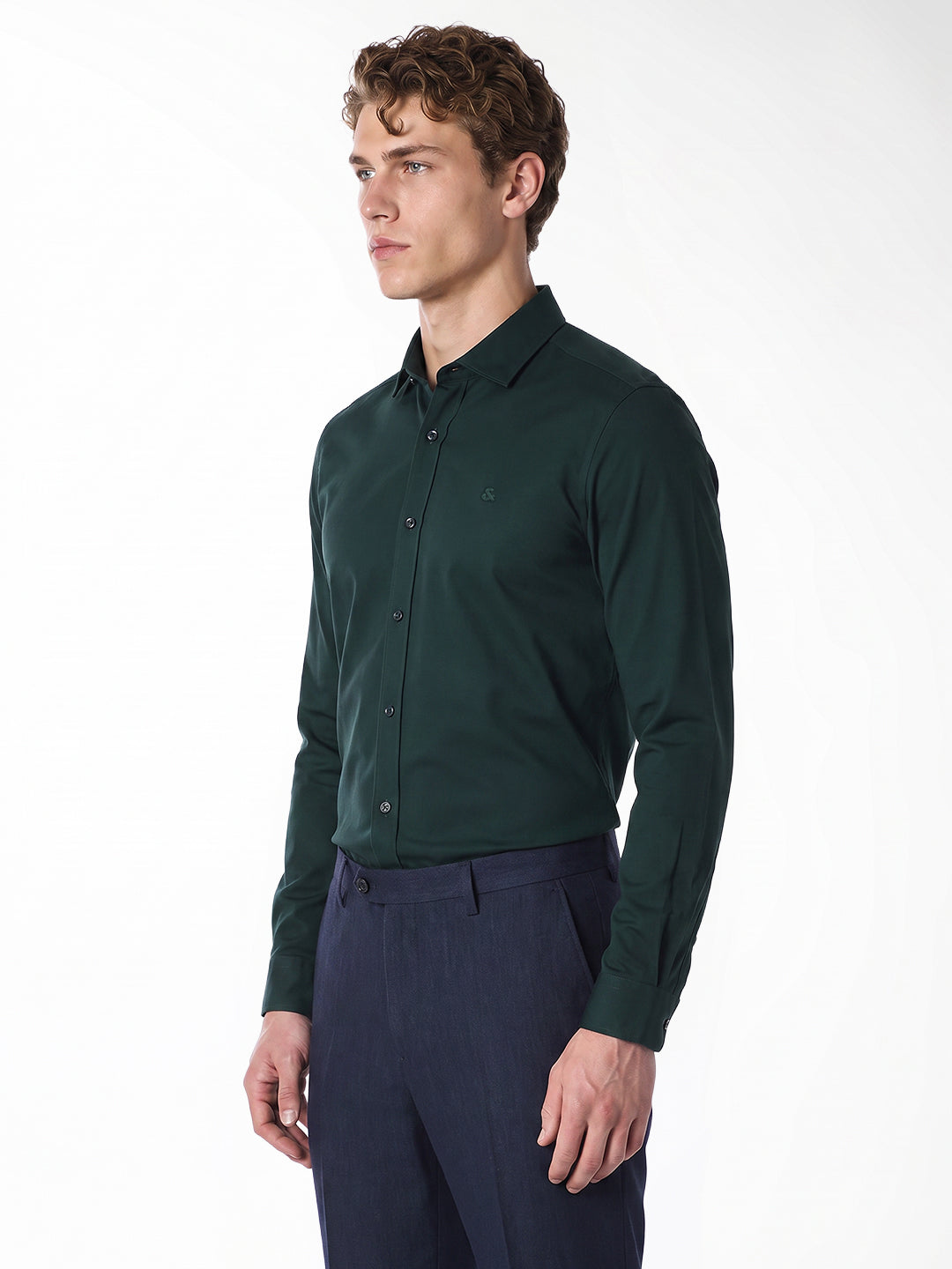 Dark Green embroidered logo Shirt