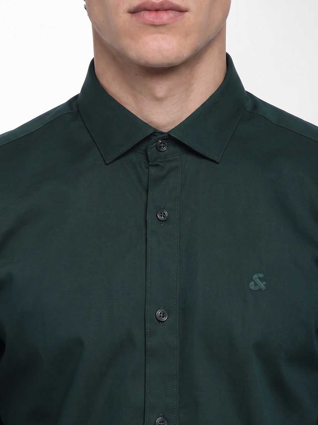 Dark Green embroidered logo Shirt
