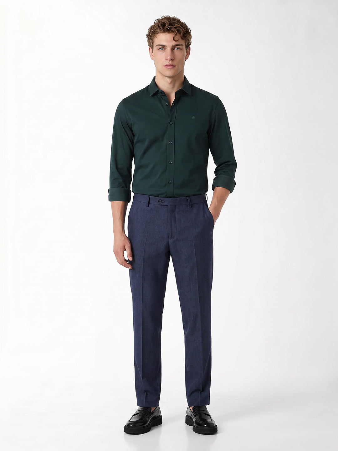 Dark Green embroidered logo Shirt