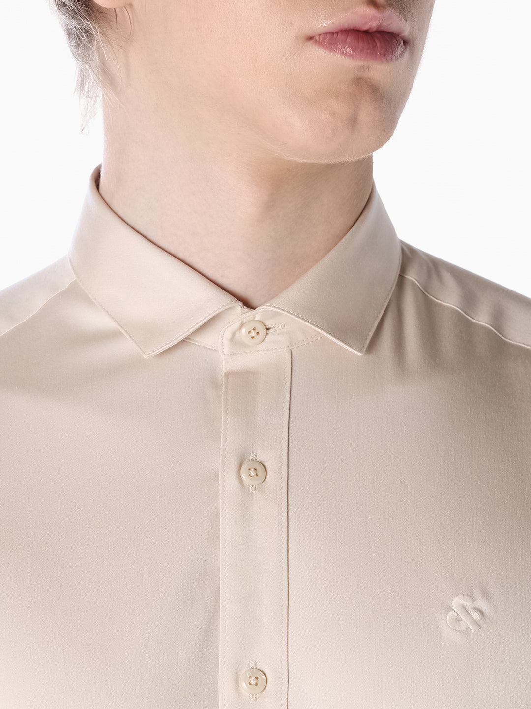 Beige embroidered logo Shirt
