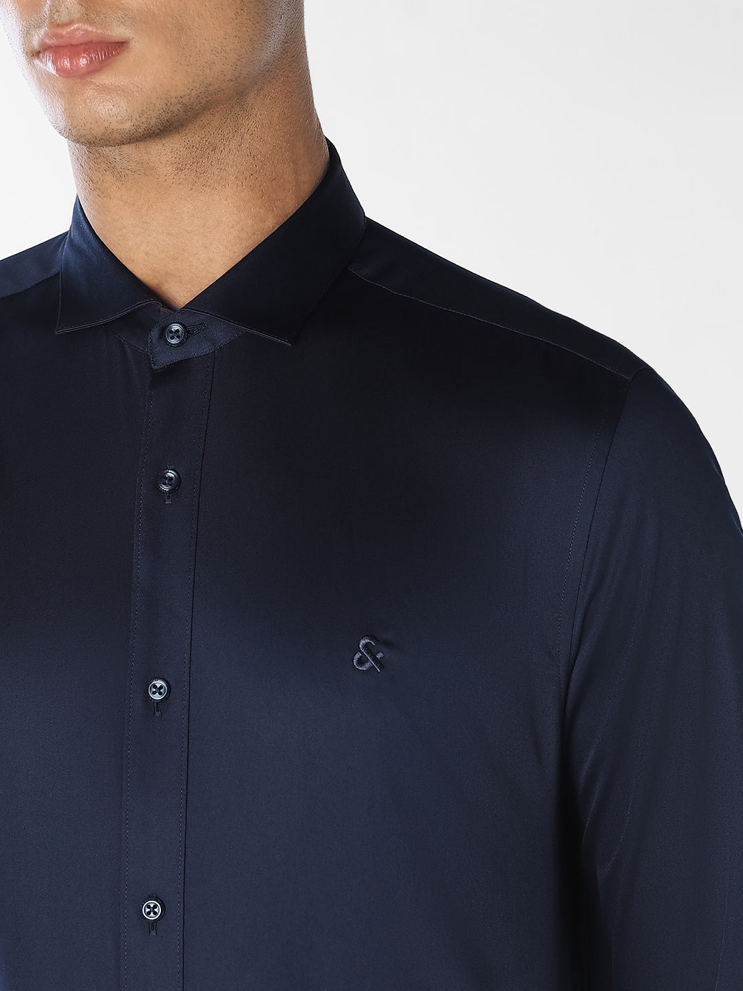 Navy Blue Formal Full Sleeves Shirt