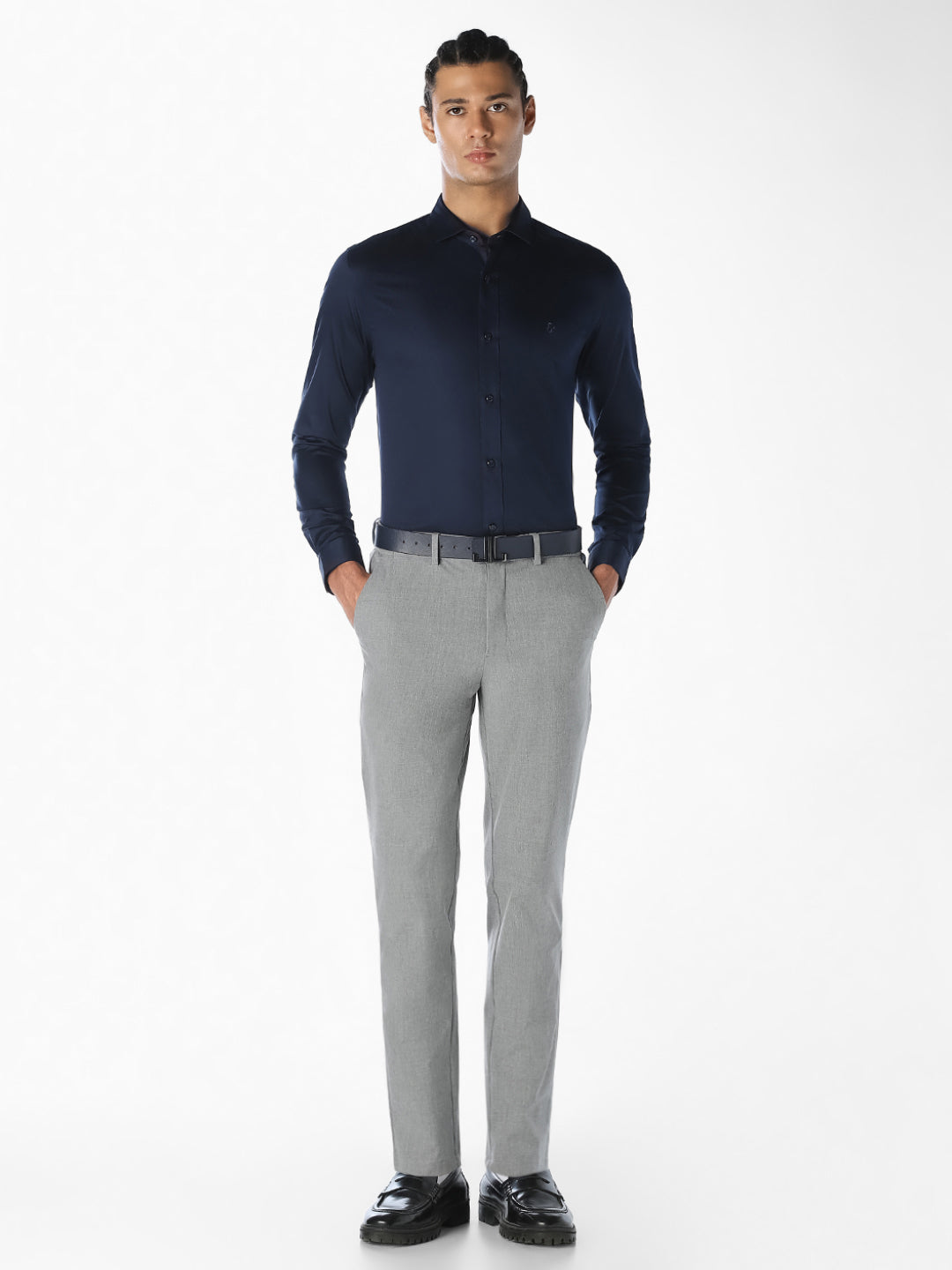 Navy Blue Formal Full Sleeves Shirt