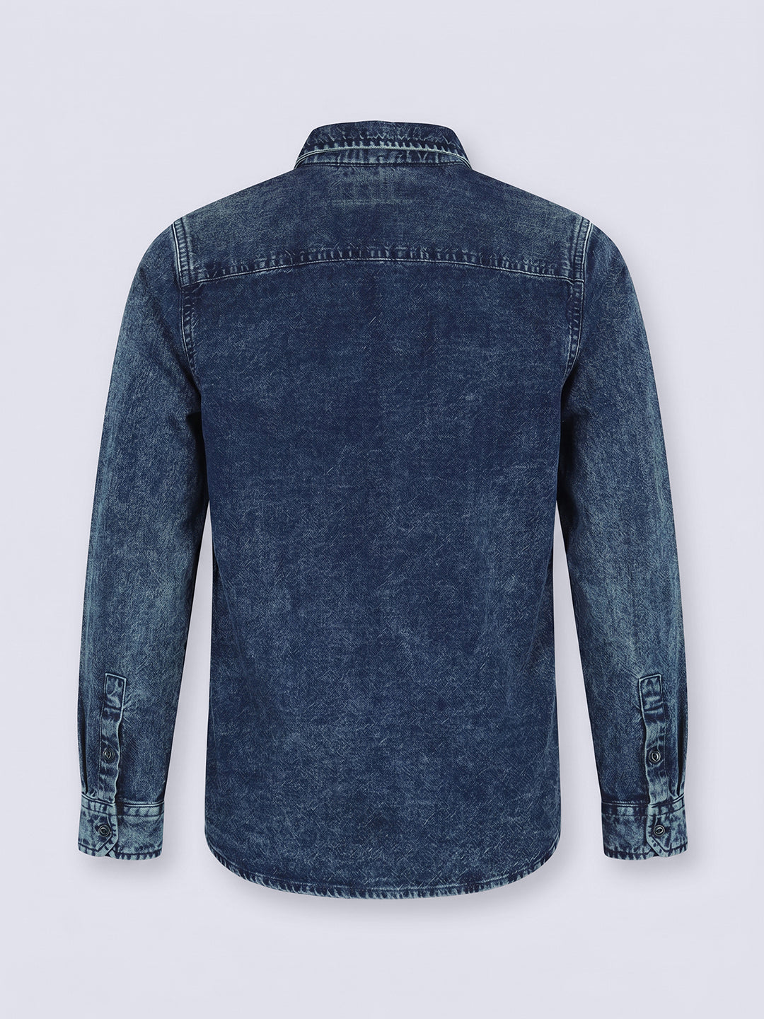 Boys Dark Blue Cotton Denim Shirt