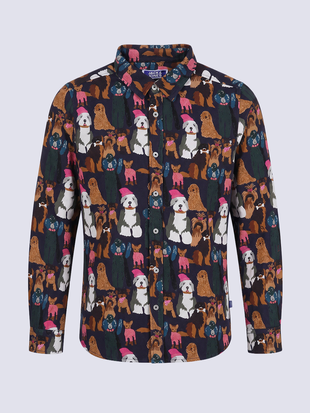 Boys Puppy Print Cotton Shirt