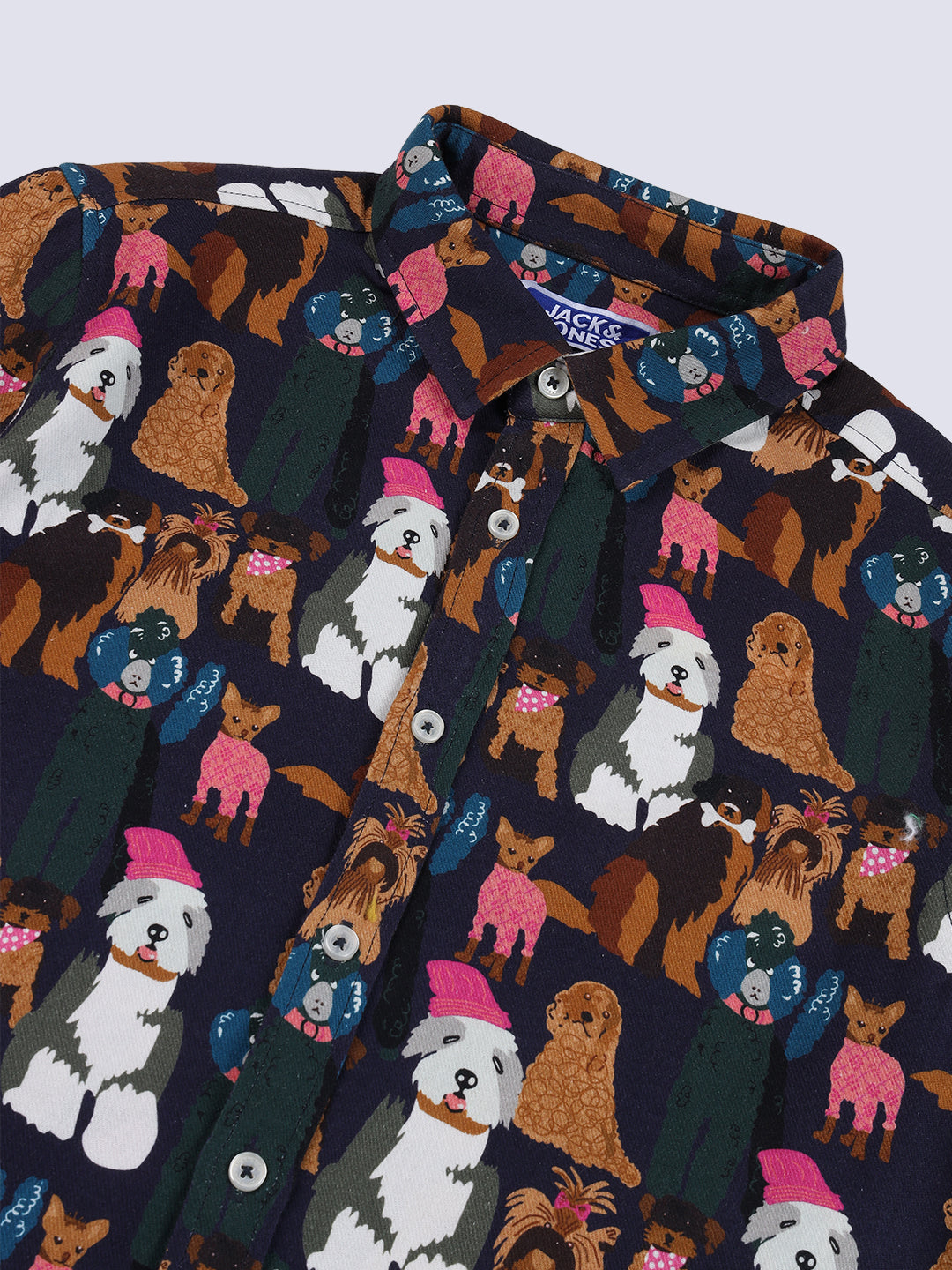 Boys Puppy Print Cotton Shirt
