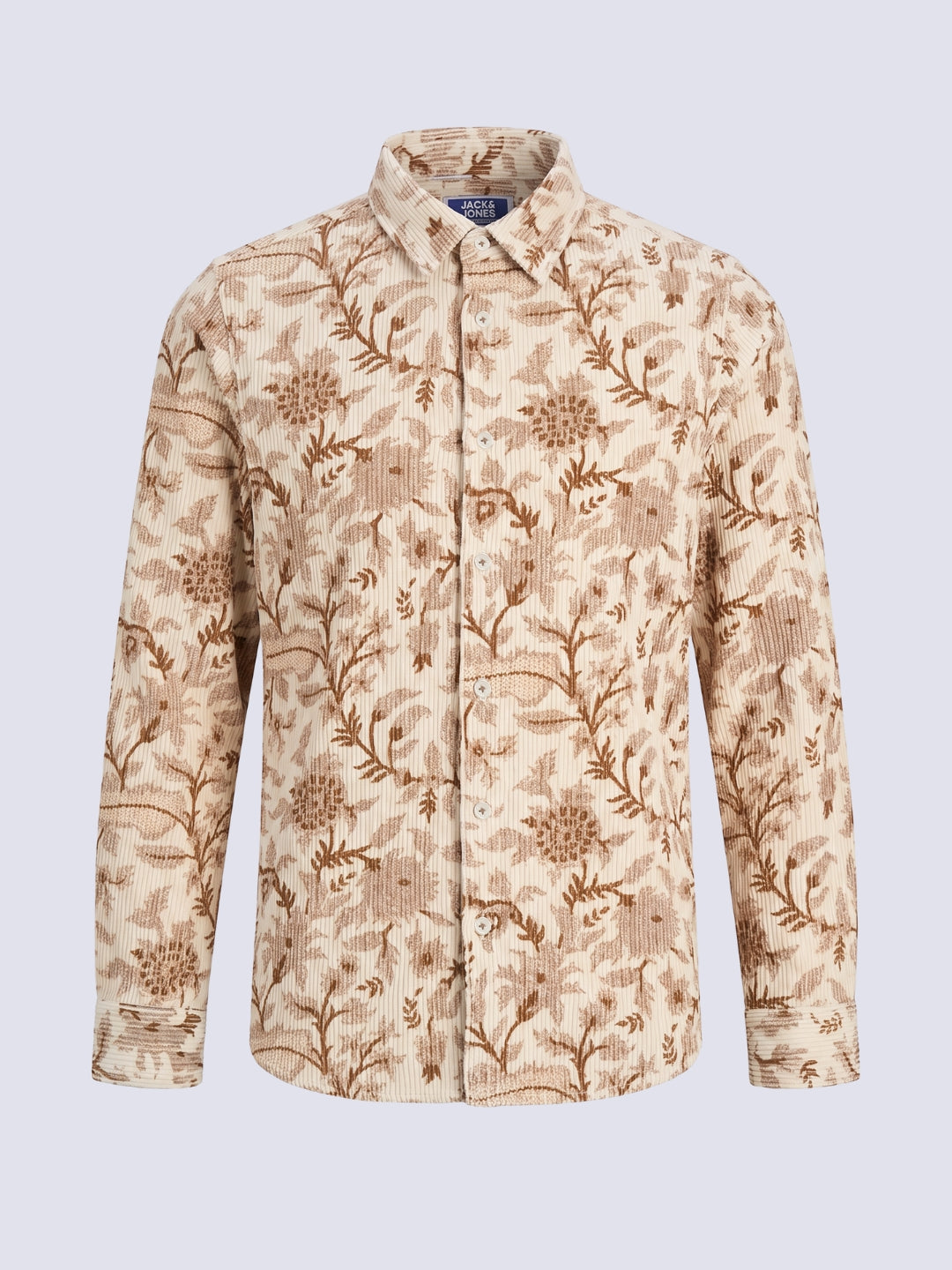 Boys Beige Printed Shirt