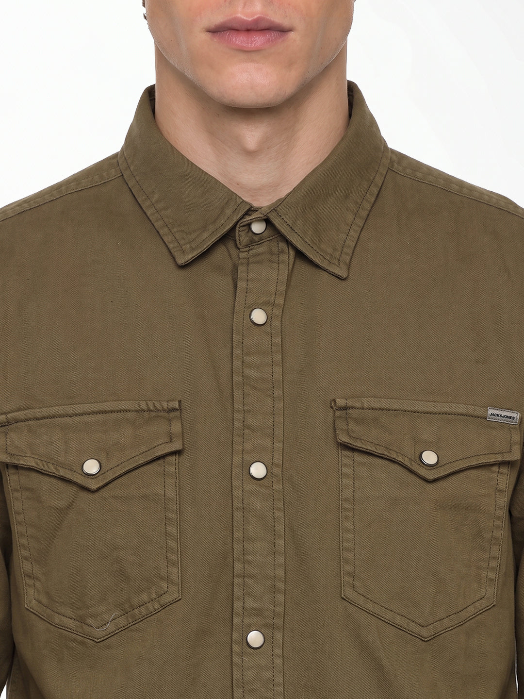 Green Cotton Full Sleeves Shirt