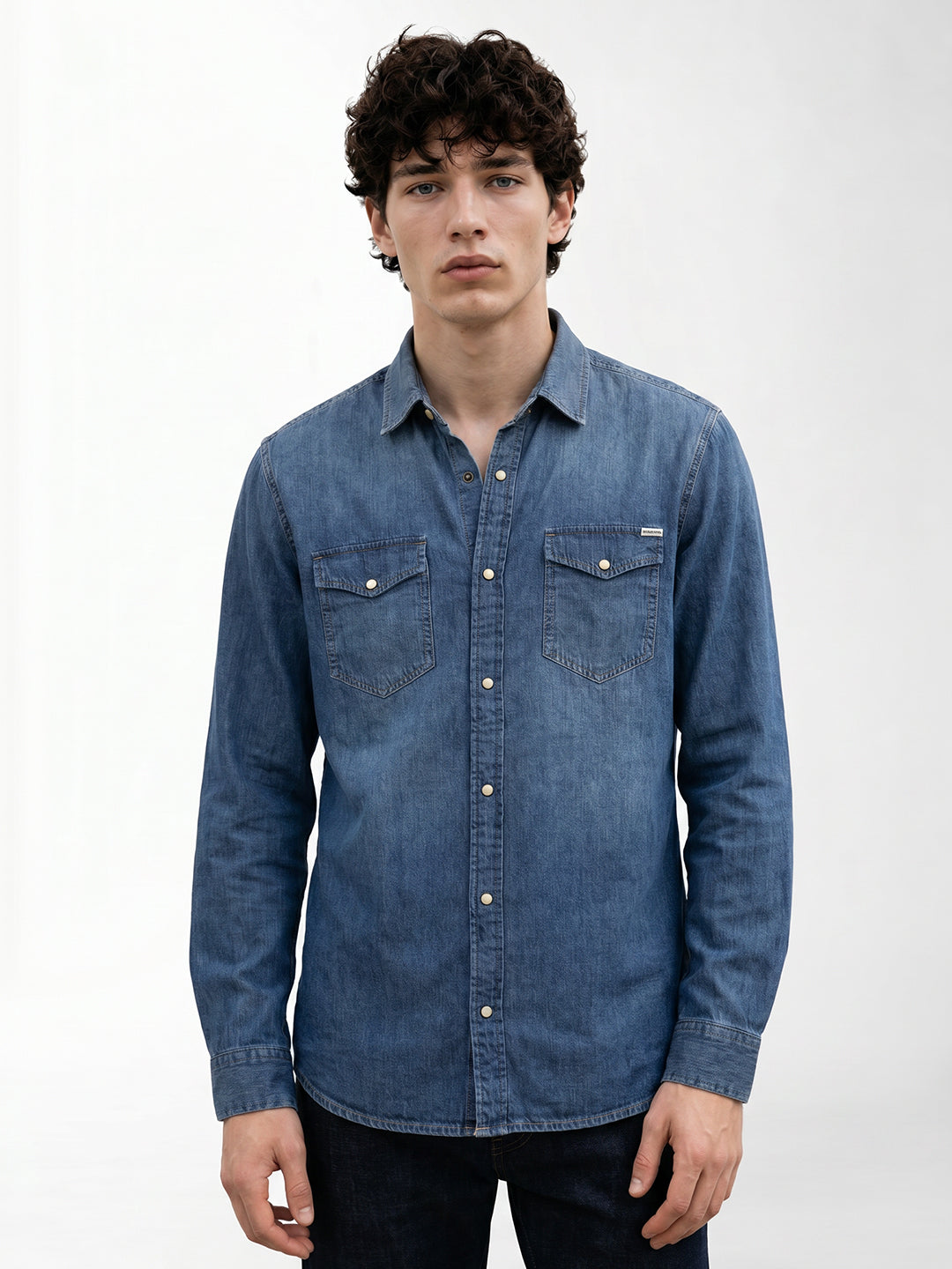 Washed Cotton Denim Shirt