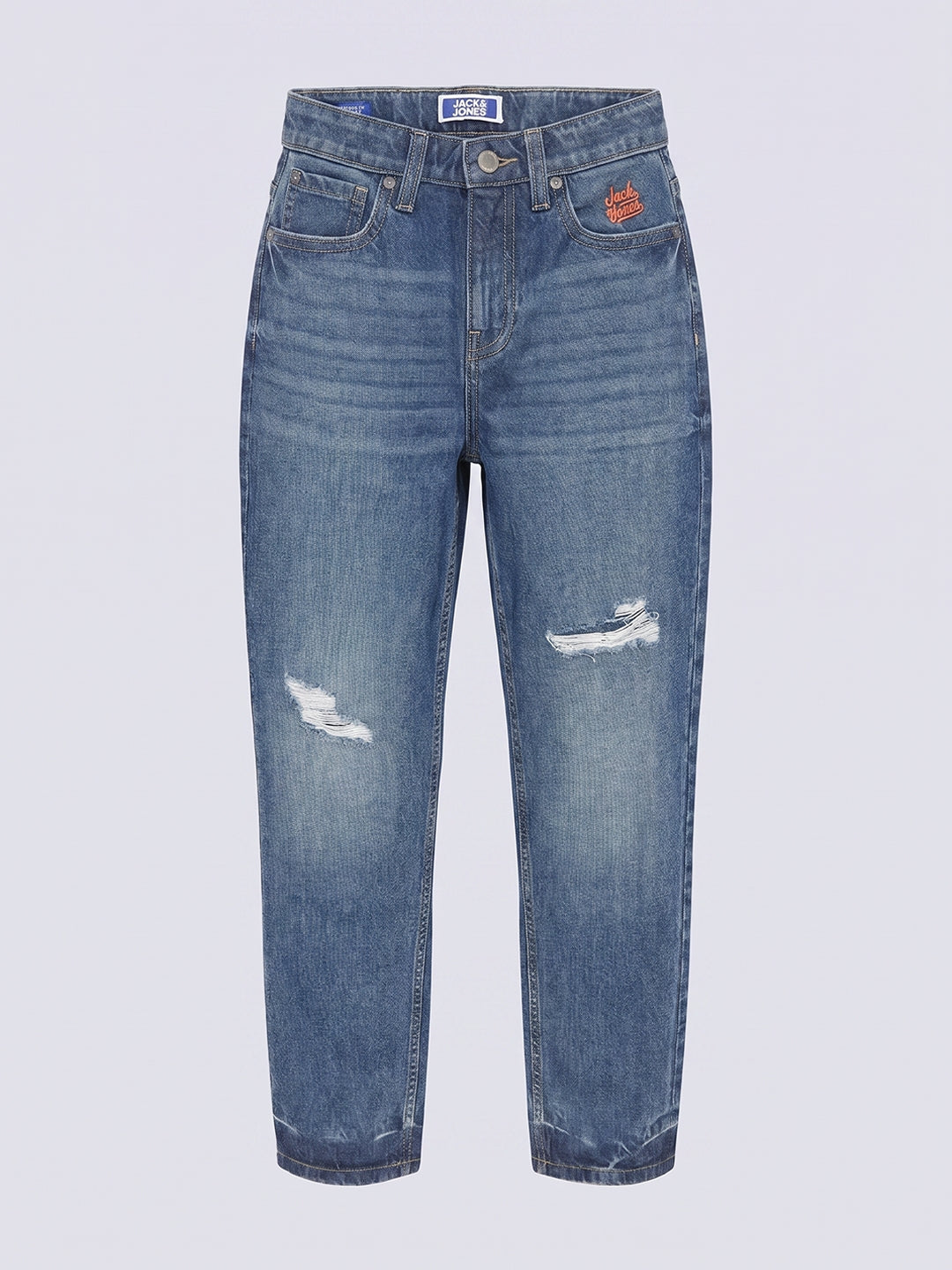 Boys Blue Distressed Baggy Jeans