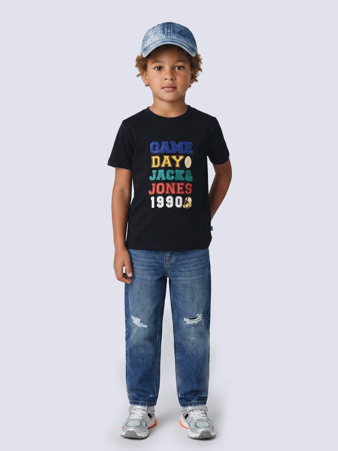 Boys Blue Distressed Baggy Jeans