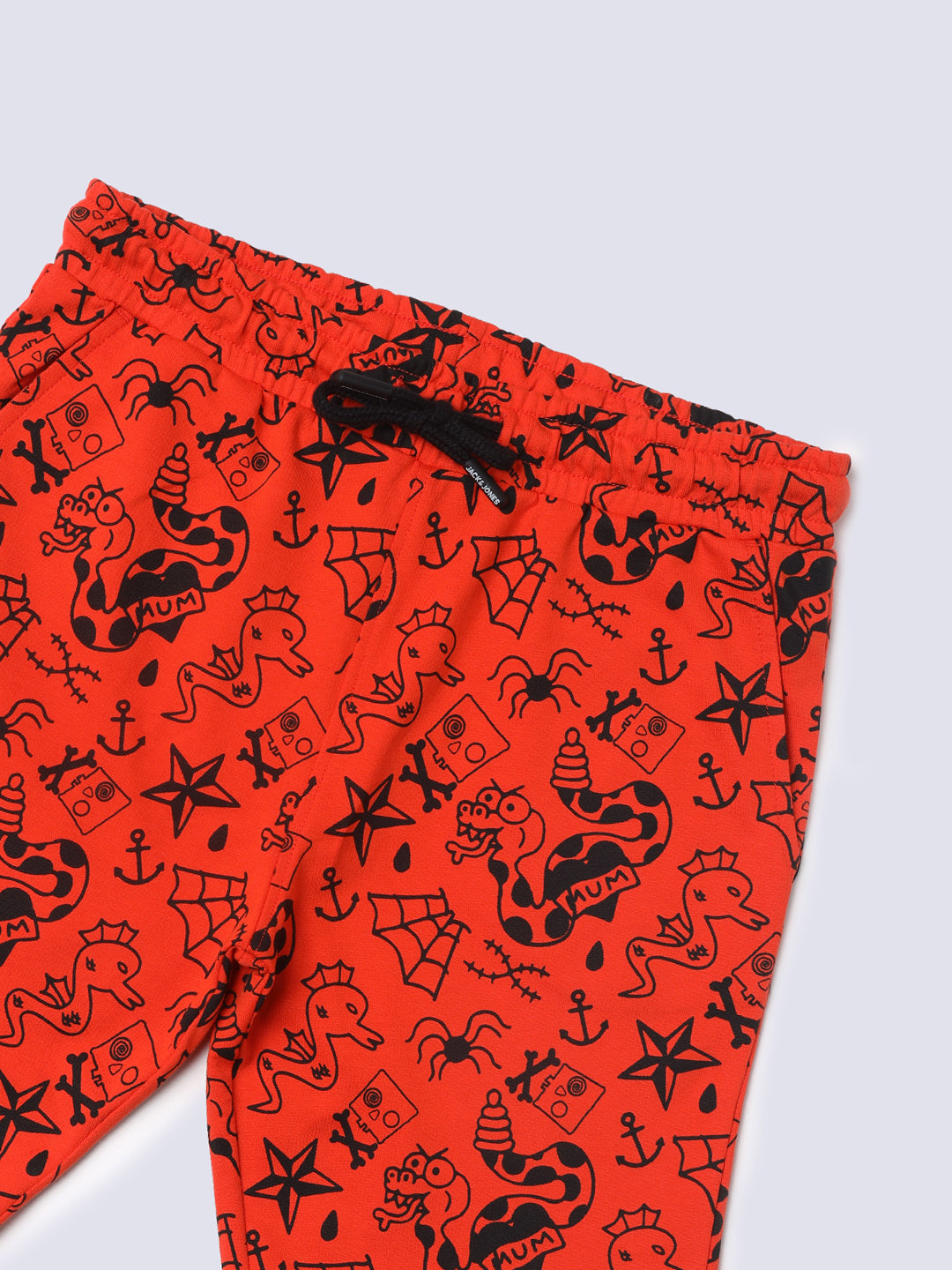 Boys Red Doodle Print Shorts