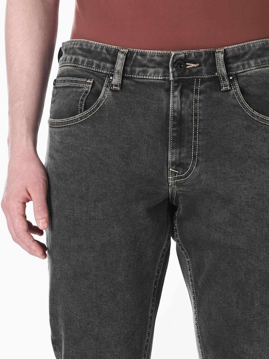 Dark Grey Clark Regular Fit Jeans