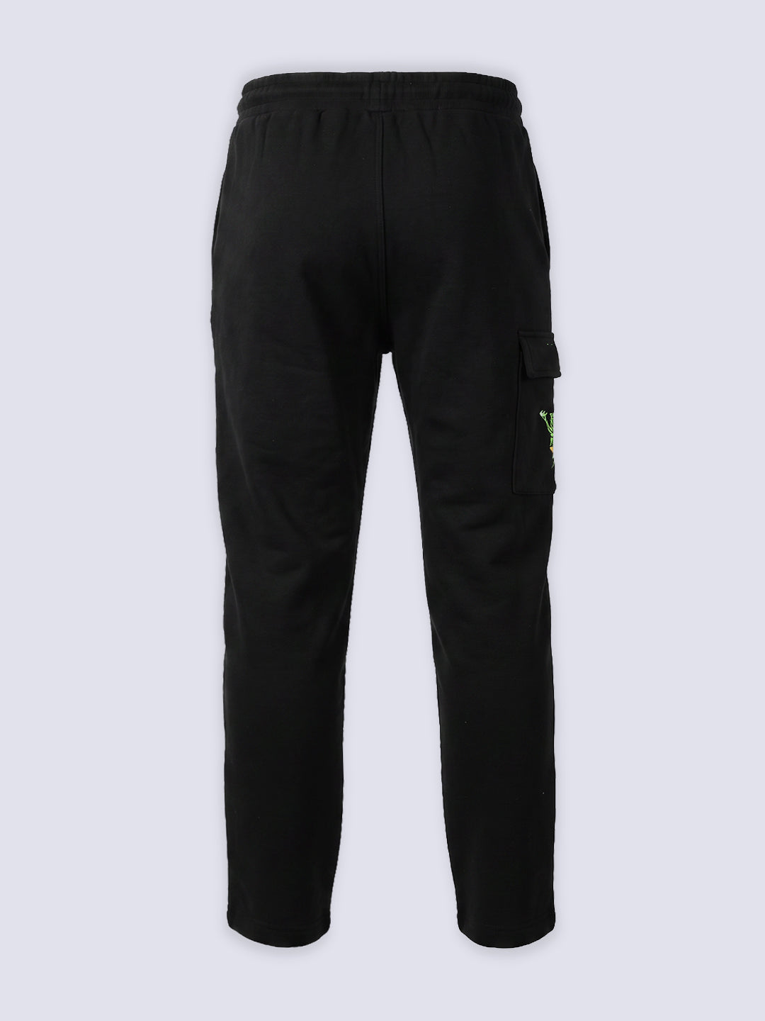 Boys Black Printed Sweatpants