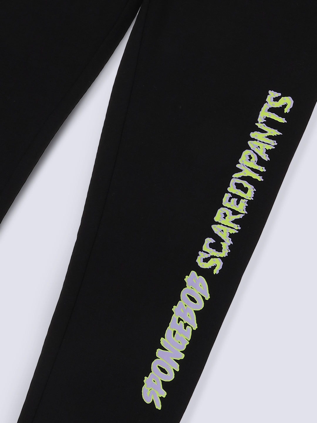 Boys Black Printed Sweatpants