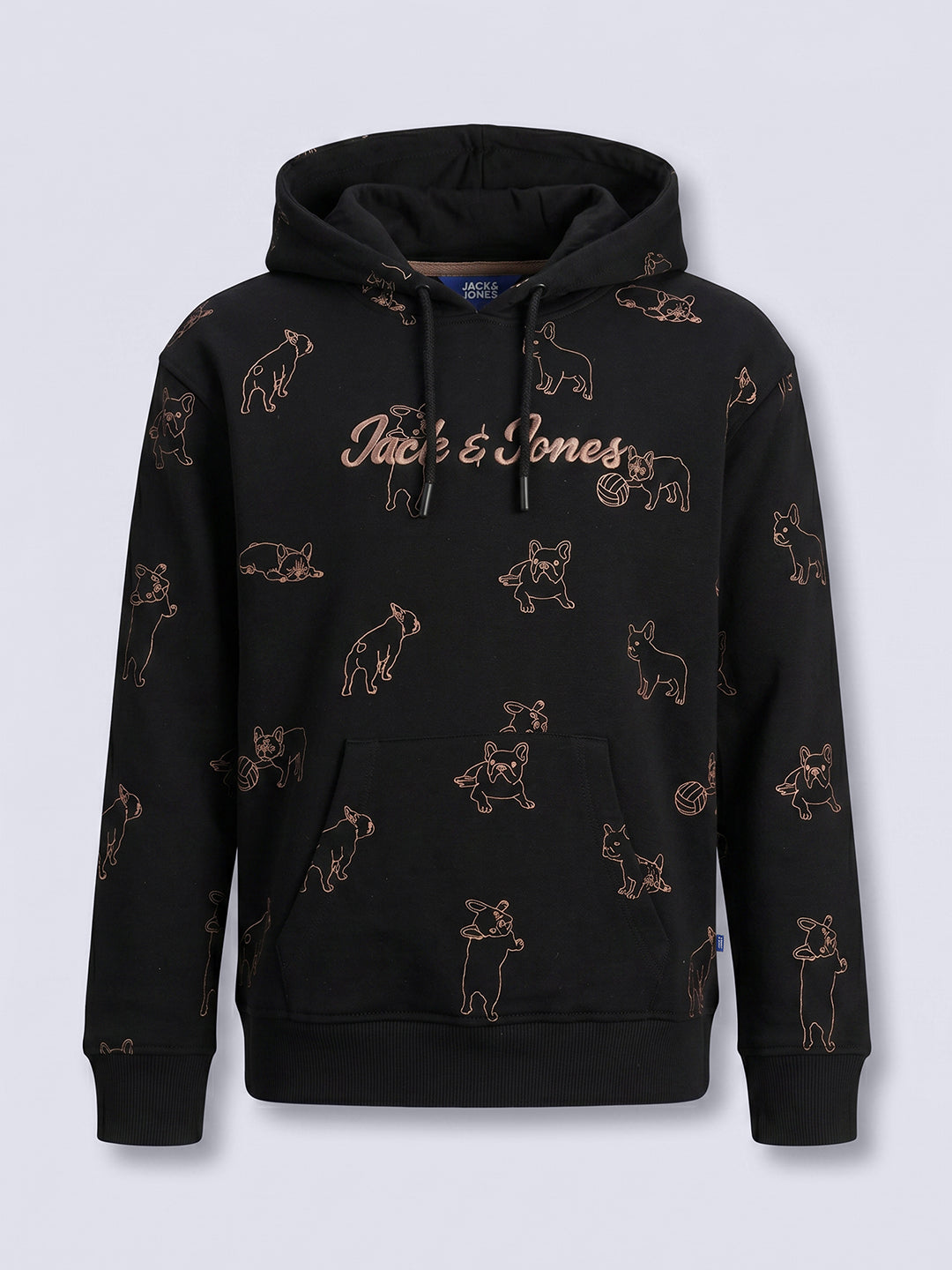 Boys Black Printed Hoodie