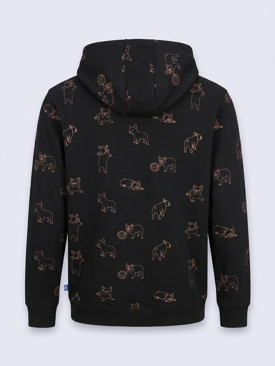 Boys Black Printed Hoodie