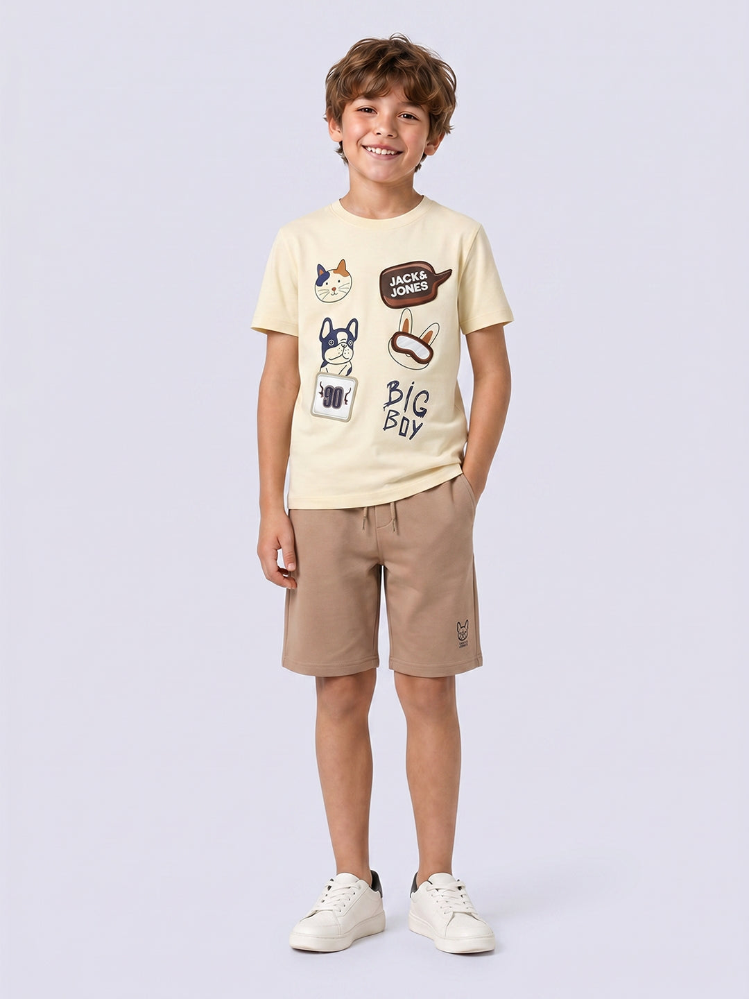 Boys Yellow Printed T-shirt