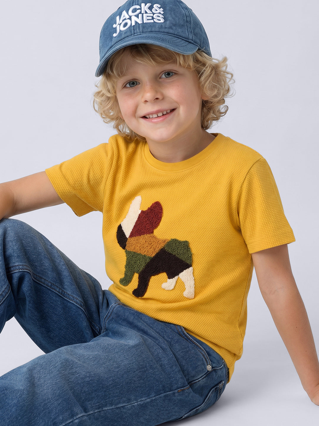 Boys Yellow Dog Print T-shirt