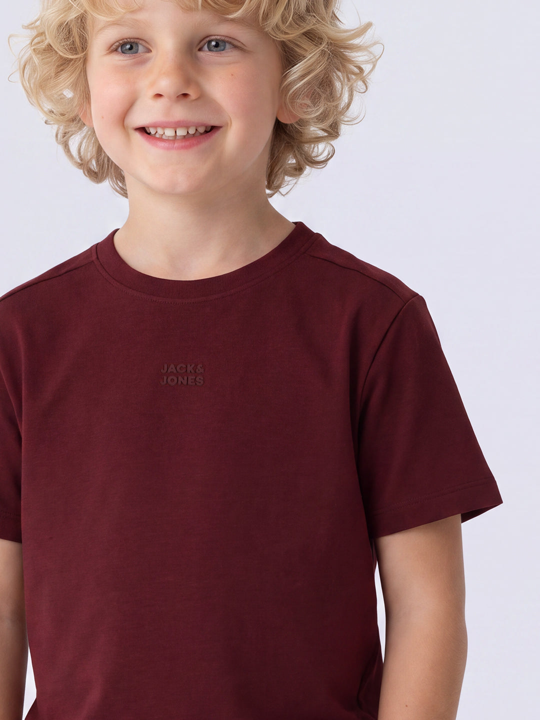 Boys Maroon Crew Neck T-shirt