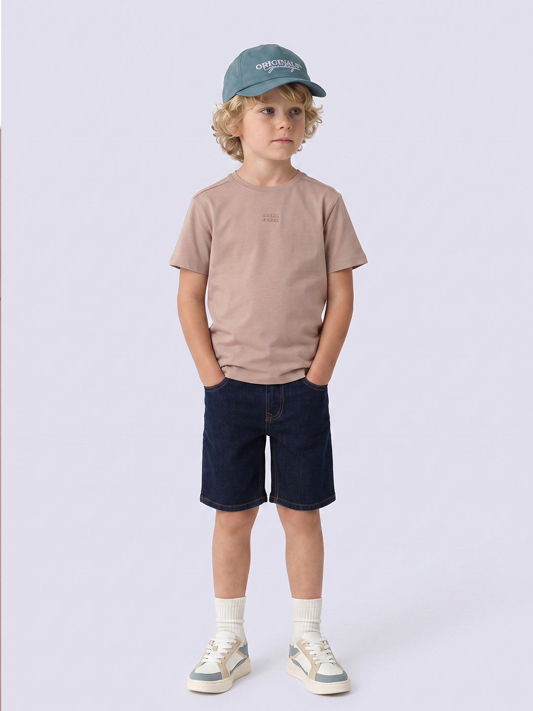 Boys Taupe Crew Neck T-shirt