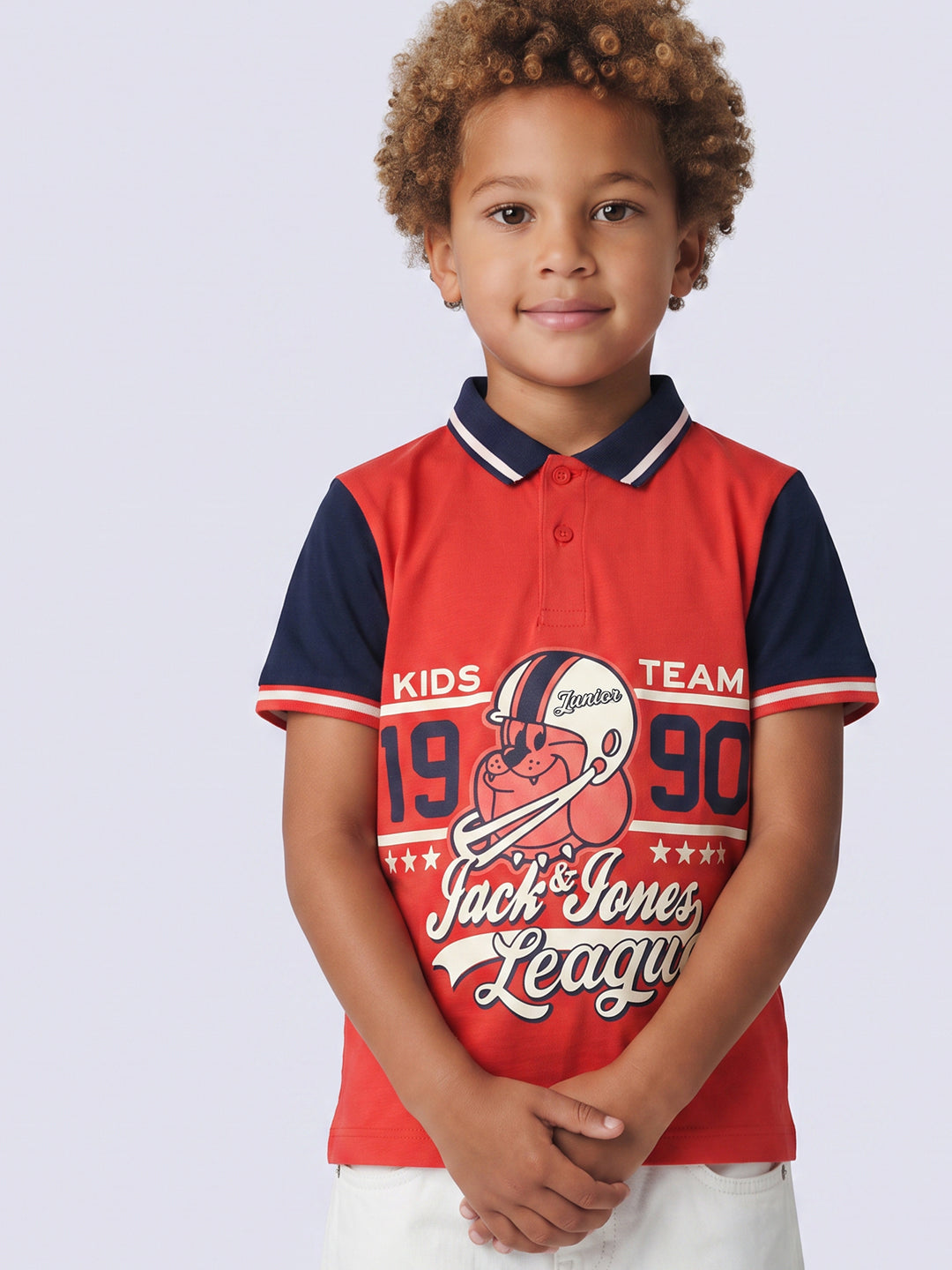 Boys Red Colourblocked Polo