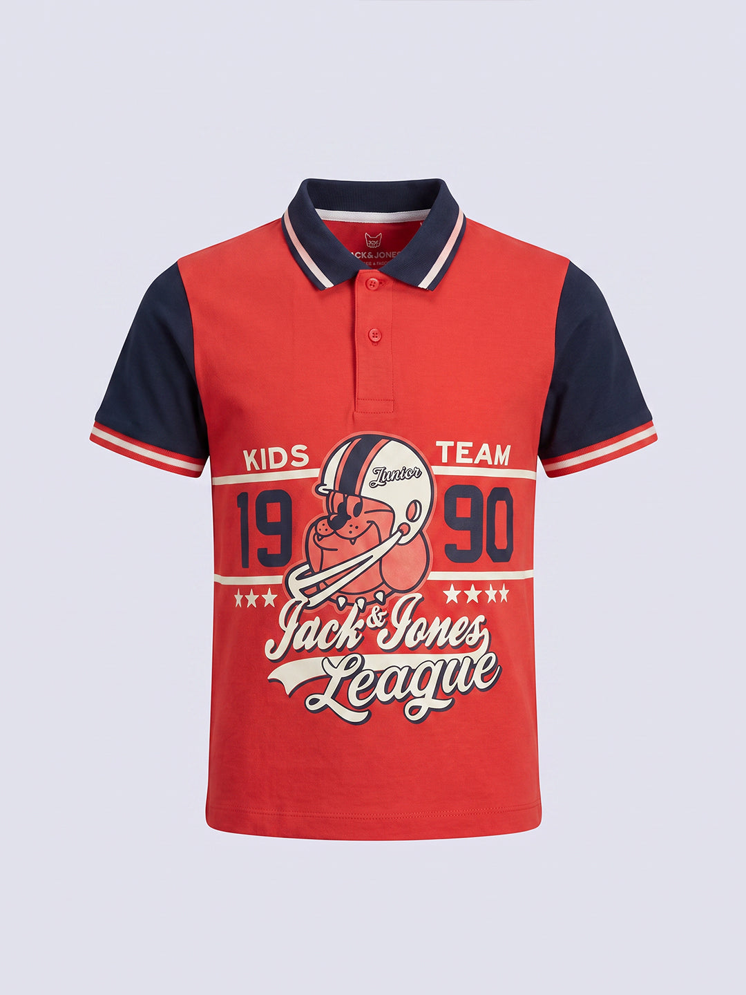 Boys Red Colourblocked Polo