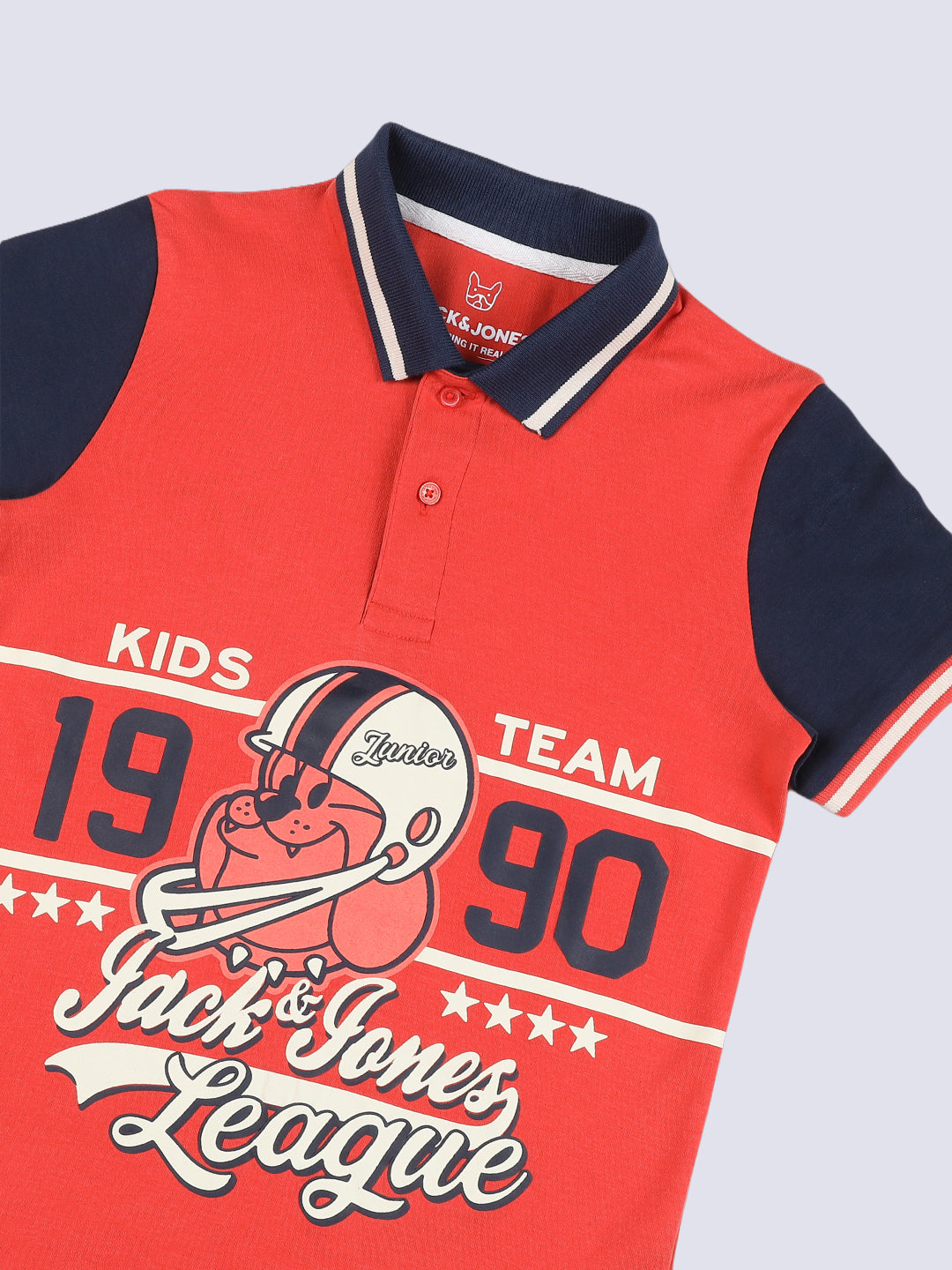 Boys Red Colourblocked Polo