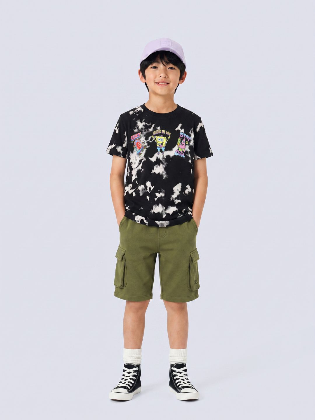 Boys Black SpongeBob Print T-Shirt