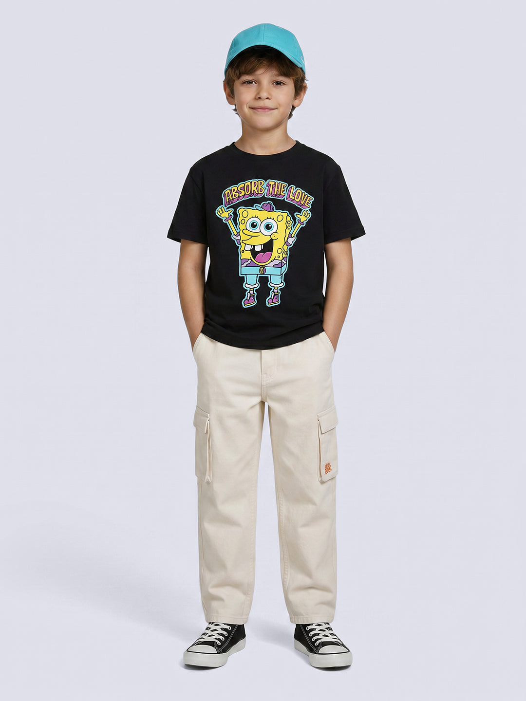 Boys Black SpongeBob Graphic T-Shirt