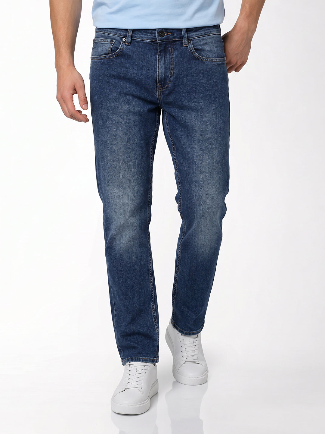 medium blue regular fit jeans
