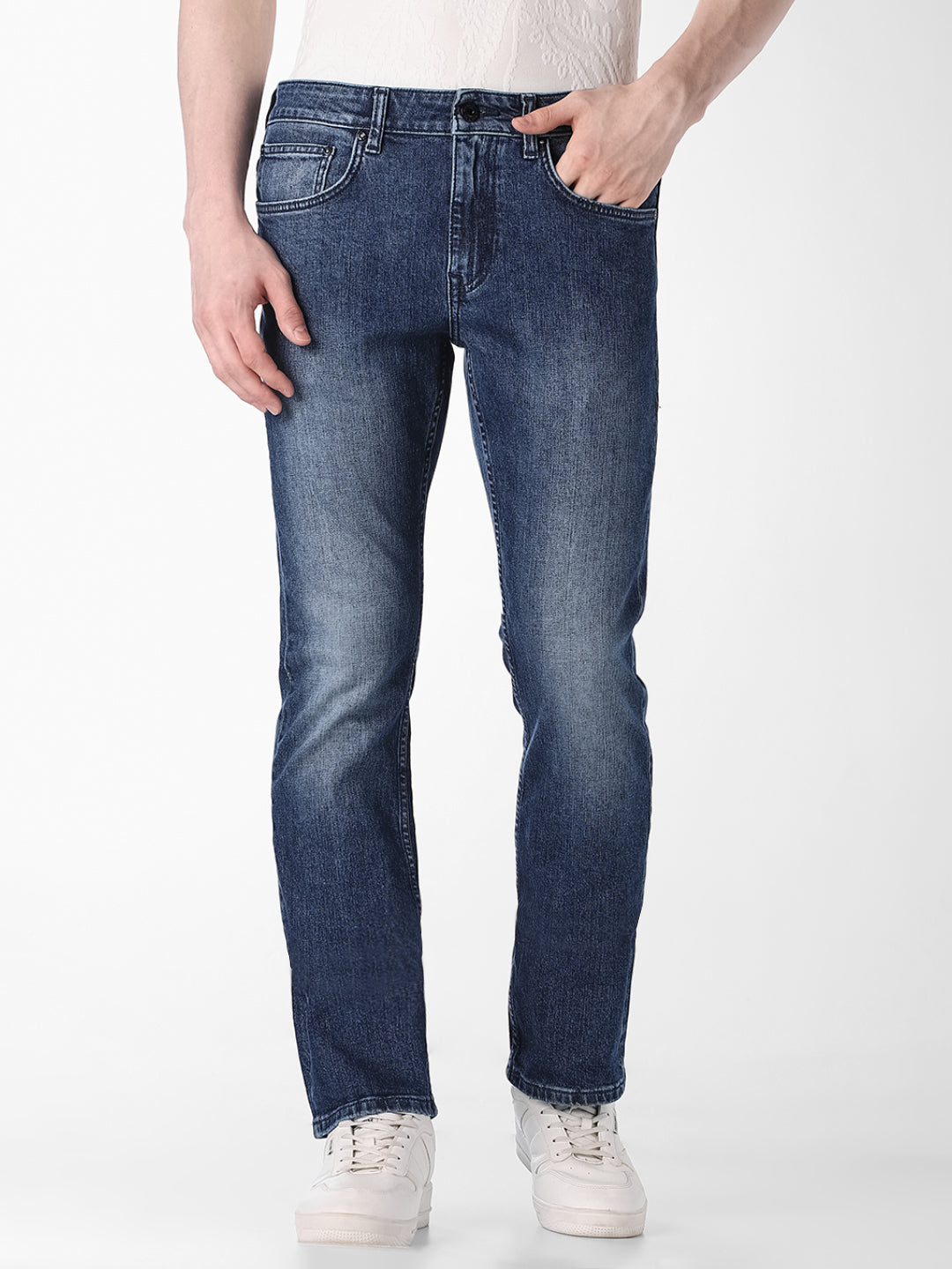 Blue Washed Regular Fit Jeans