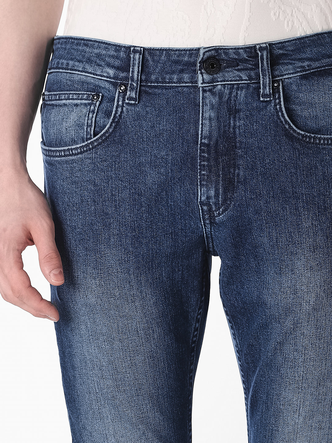 Blue Washed Regular Fit Jeans